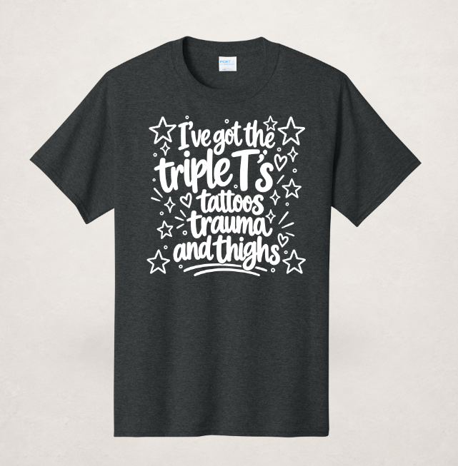 $8 Black Heather Tee – Upload Your Design