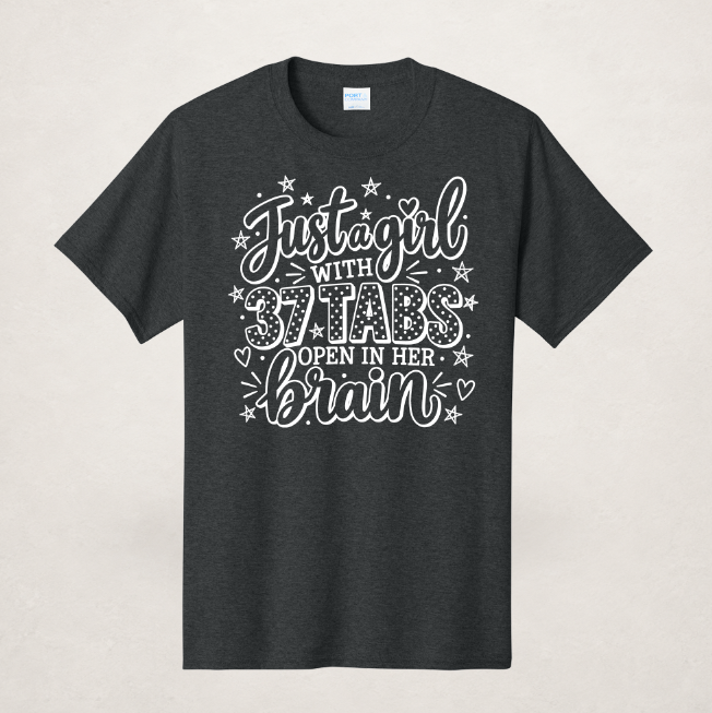 $8 Black Heather Tee – Upload Your Design