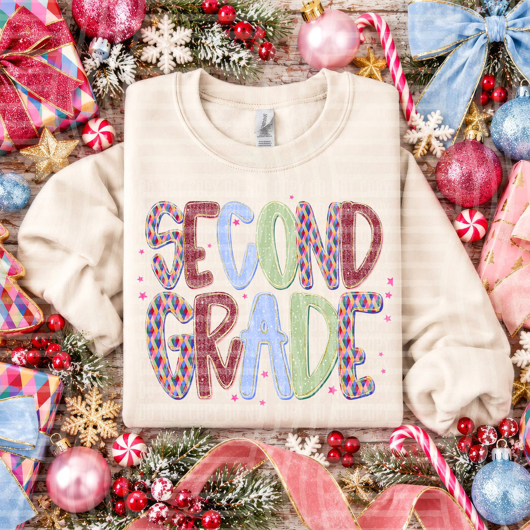 Second Grade Jingle Jumble Stacked Grades DTF transfer