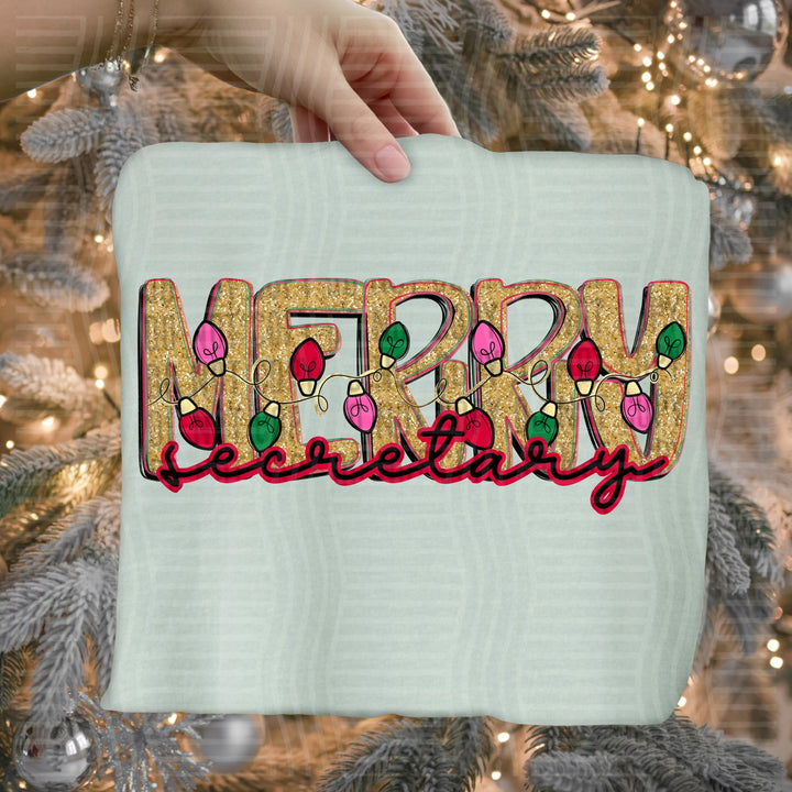 Secretary Merry Lights School Staff DTF transfer