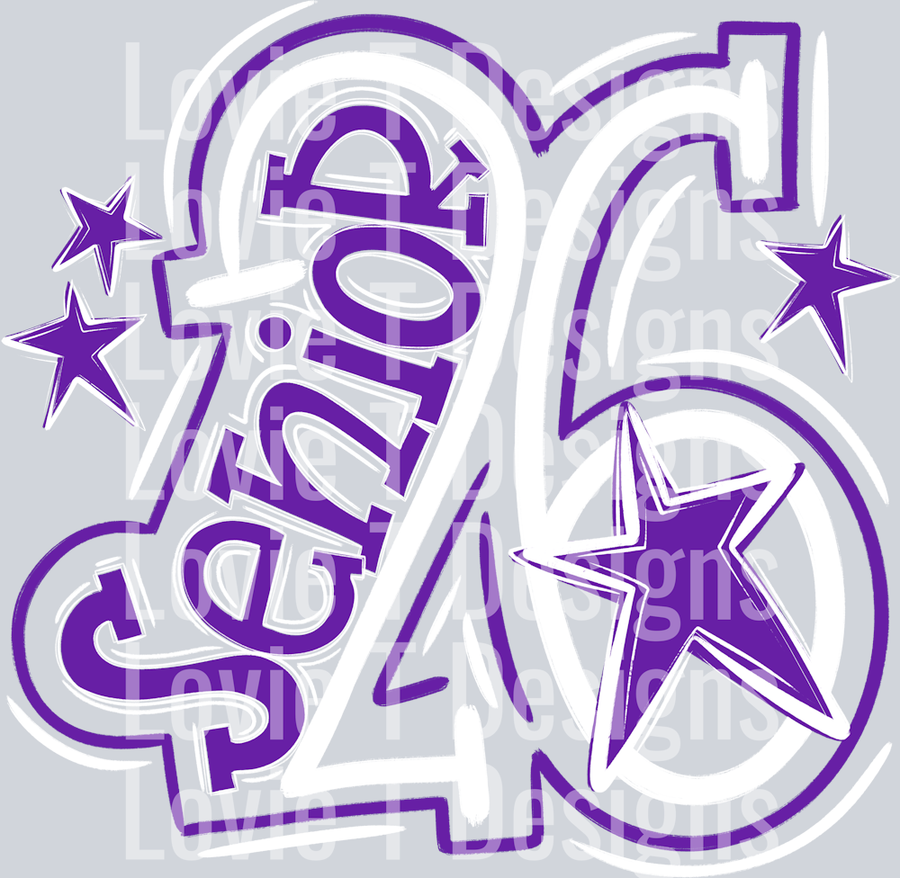 Senior 2026 White Purple