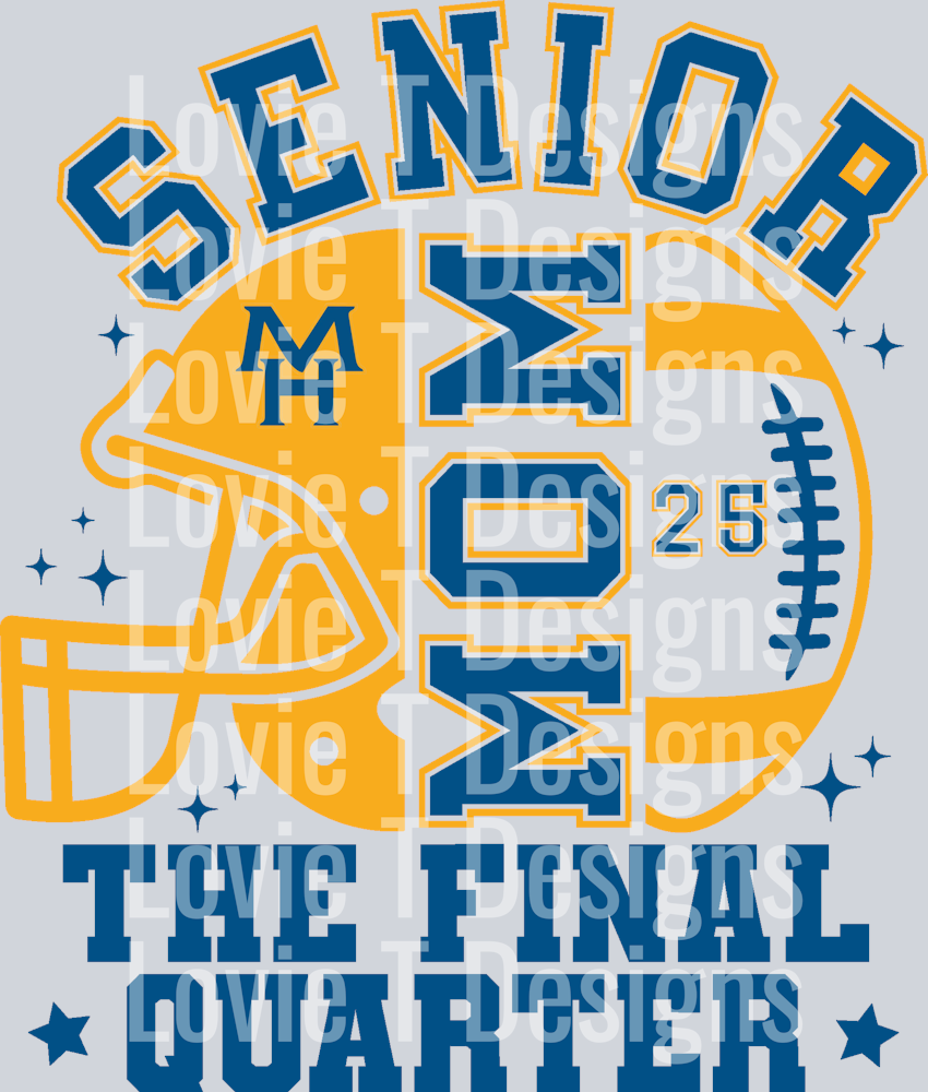 Senior Football Mom The Final Quarter CUSTOM COLORS HOPE