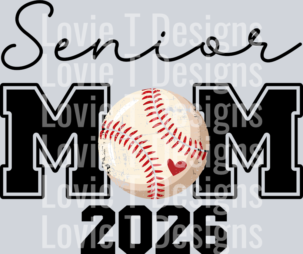 Senior Mom BASEBALL MOM 2026 BLACK