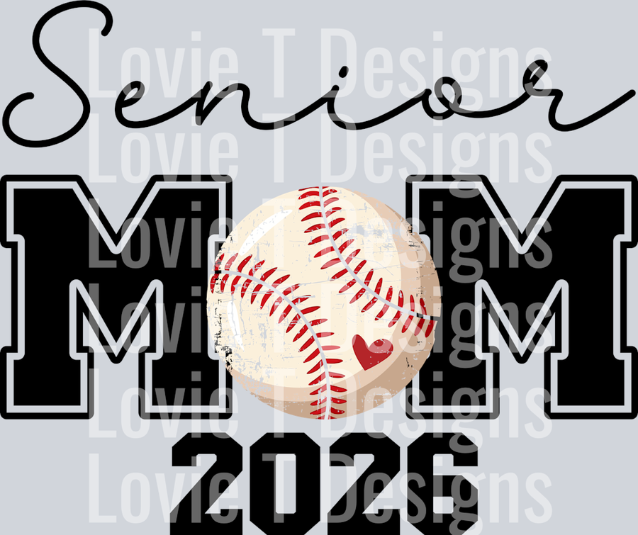 Senior Mom BASEBALL MOM 2026 BLACK