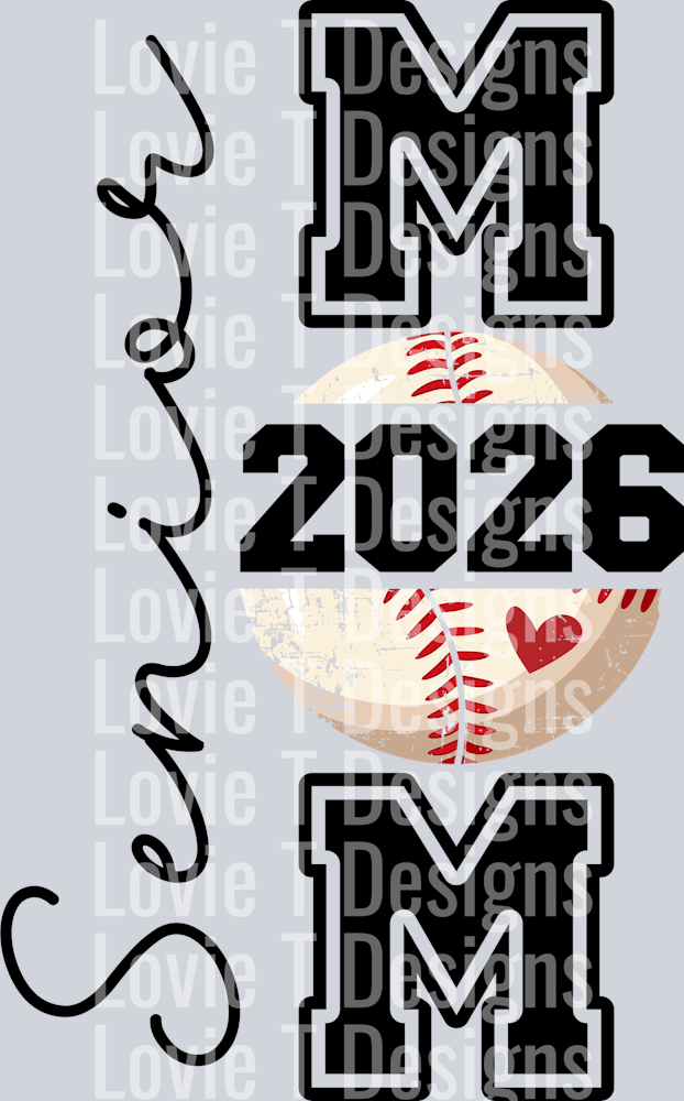 Senior Mom BASEBALL MOM BACK 2026 BLACK