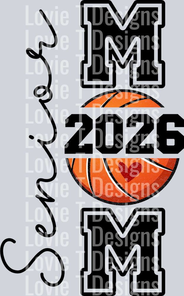 Senior Mom Baskebtall Back Black