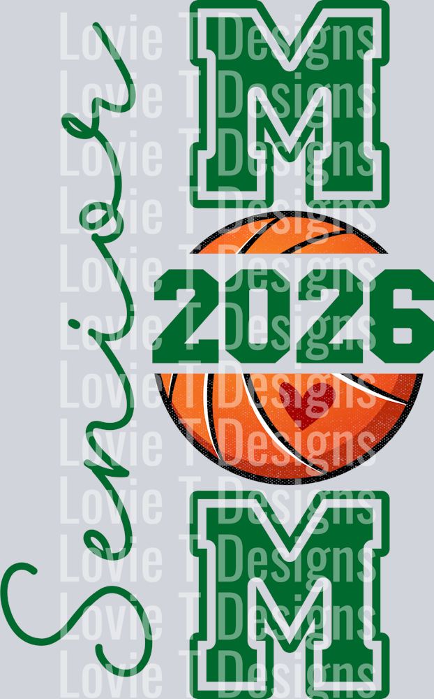 Senior Mom Baskebtall Back GREEN