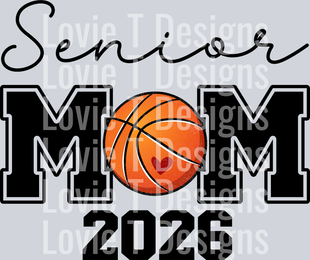 Senior Mom Basketball Front Black