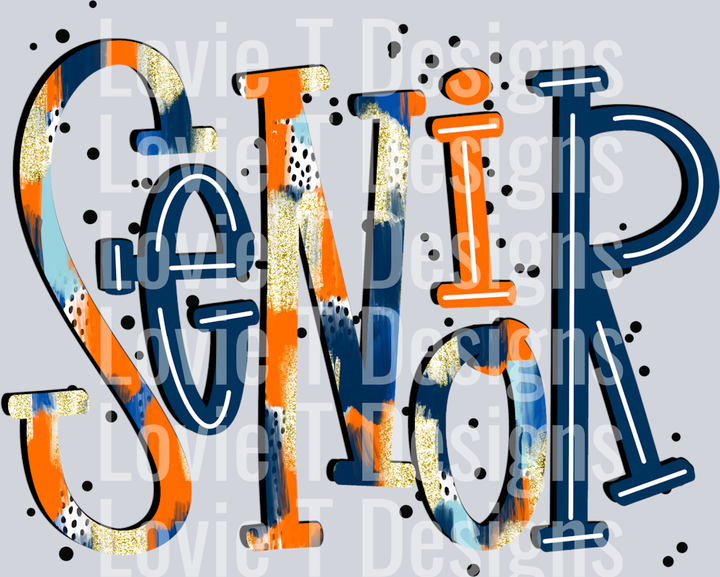 Senior navy orange