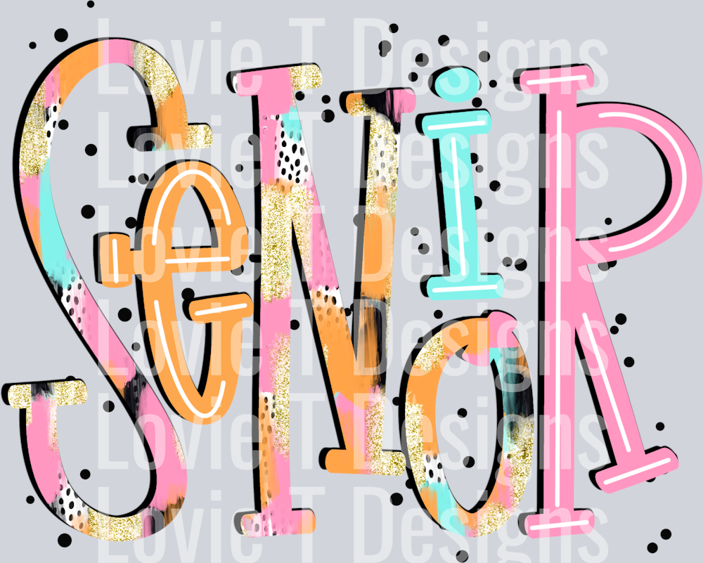 Senior pink orange blue