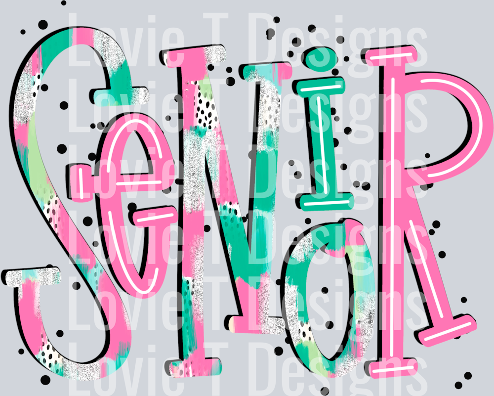 Senior pink turq white
