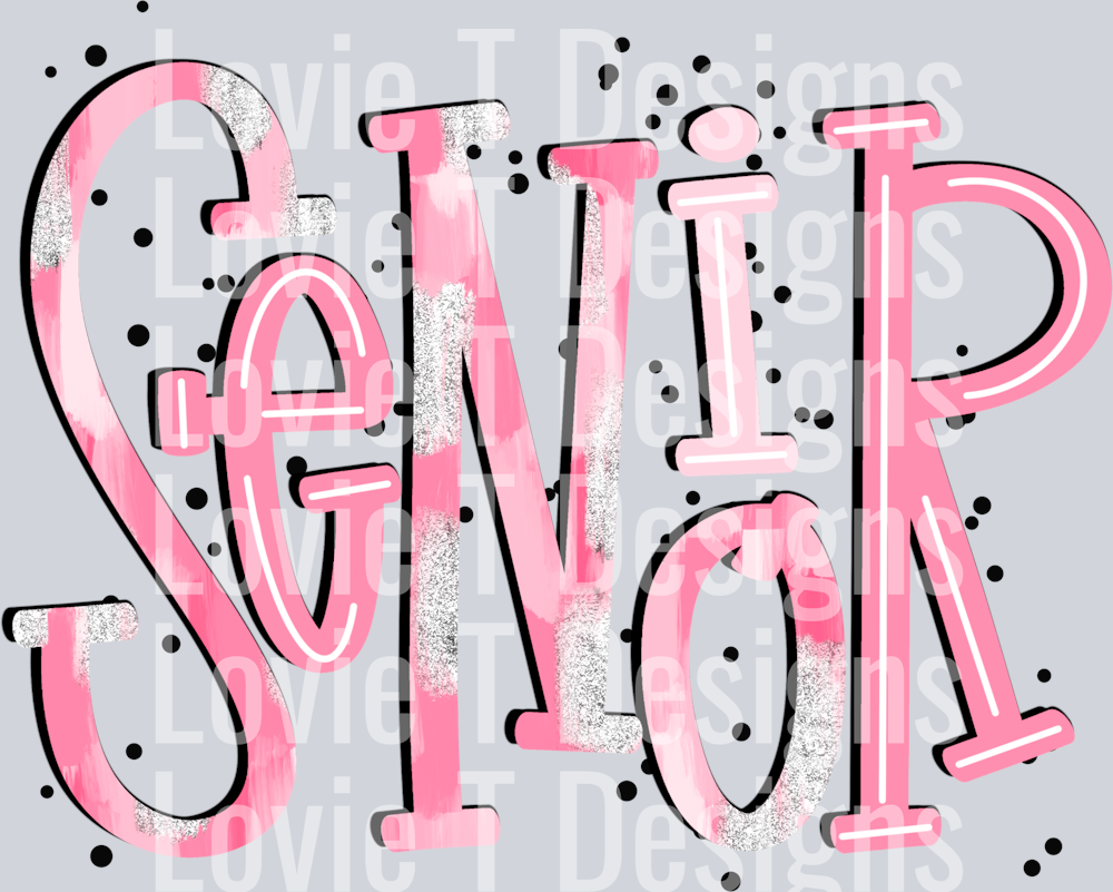 Senior pink white Silver
