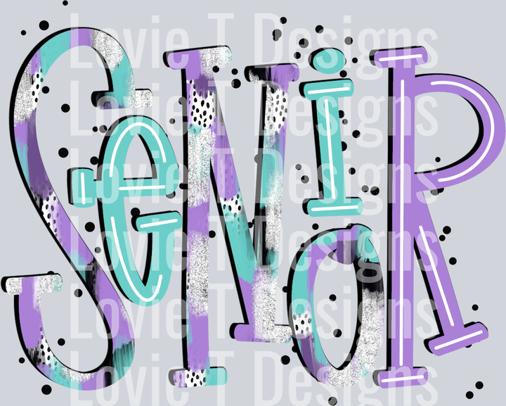 Senior purple aqua blk