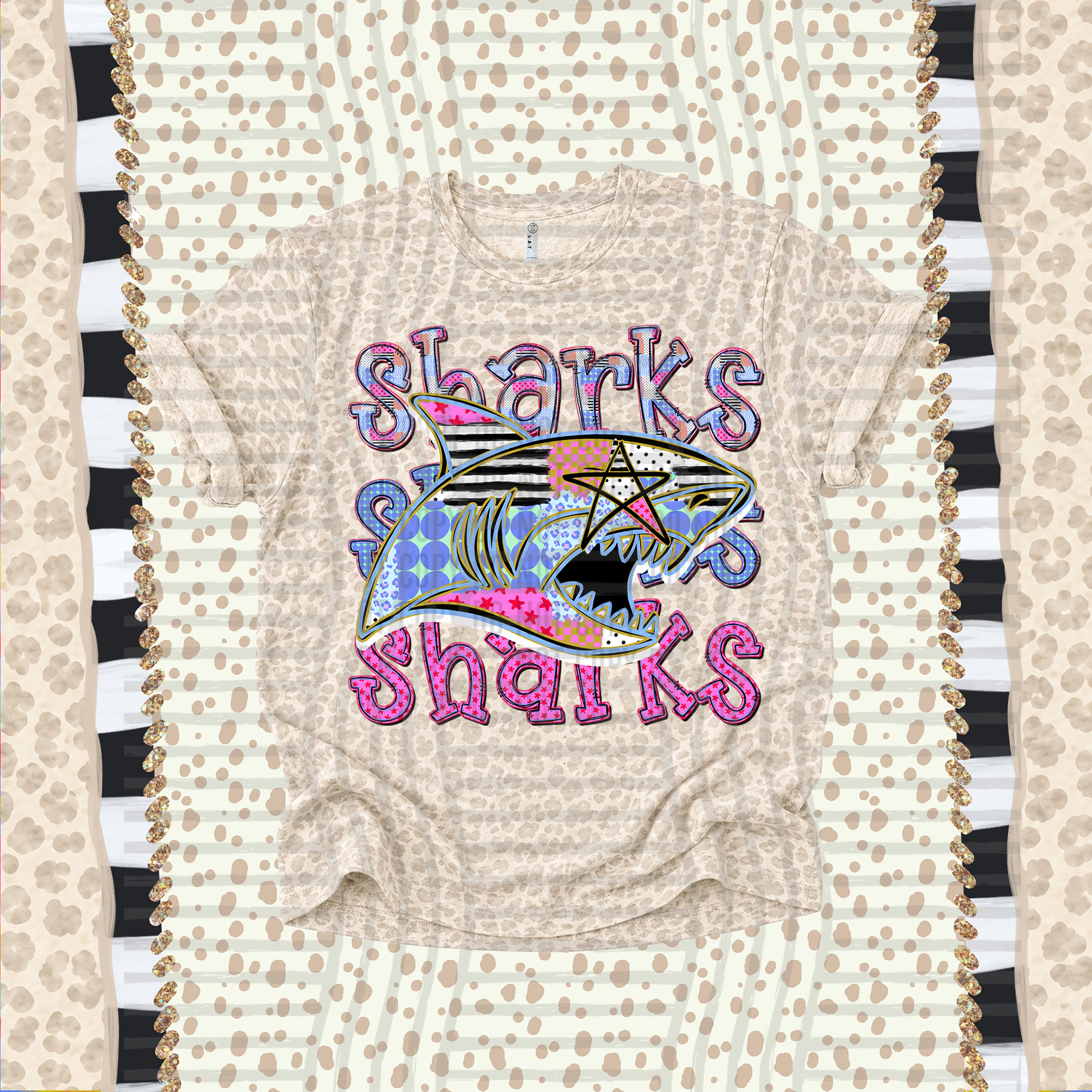 Dolly Doodle Mascots Sharks design