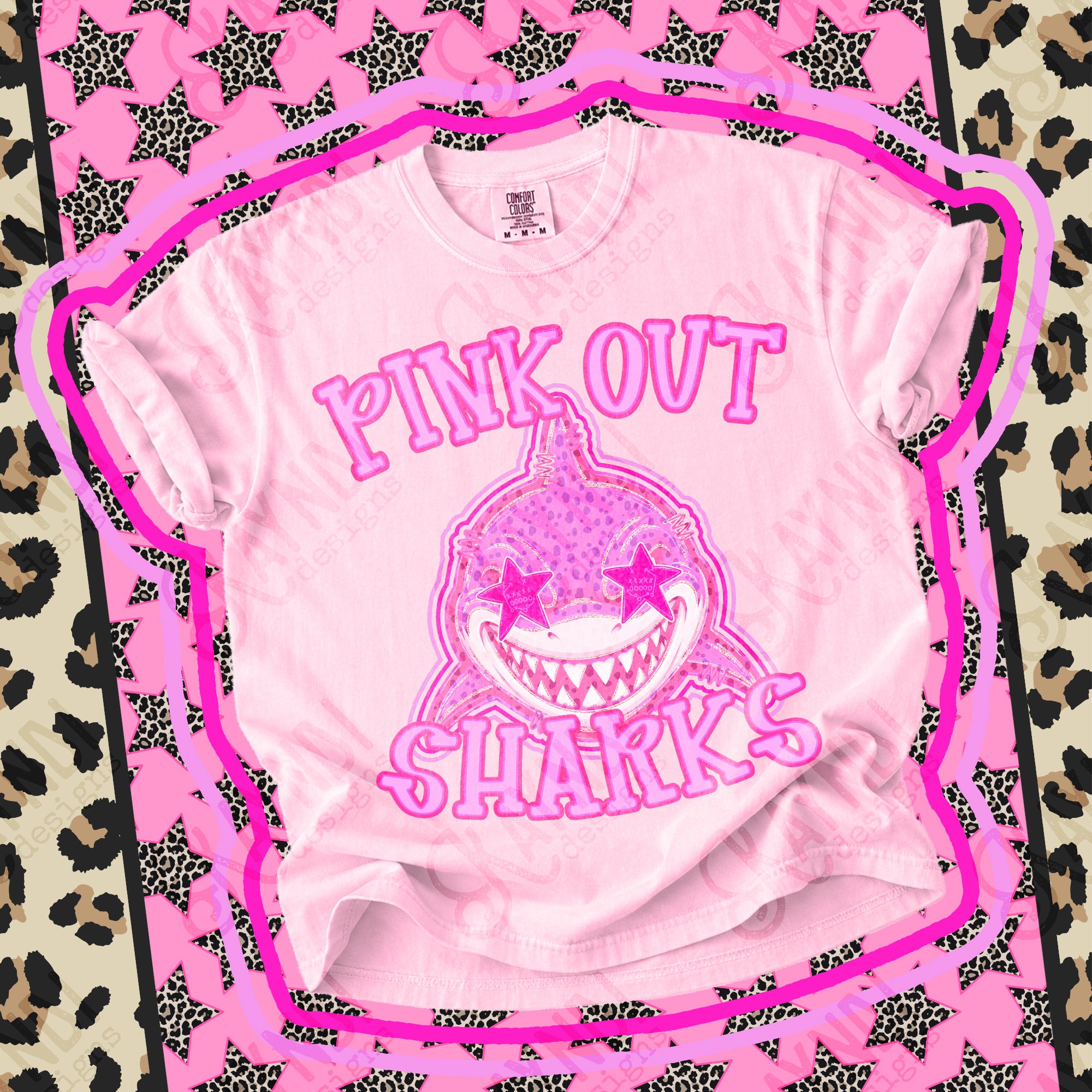 Pink Out Mascots Sharks mockup