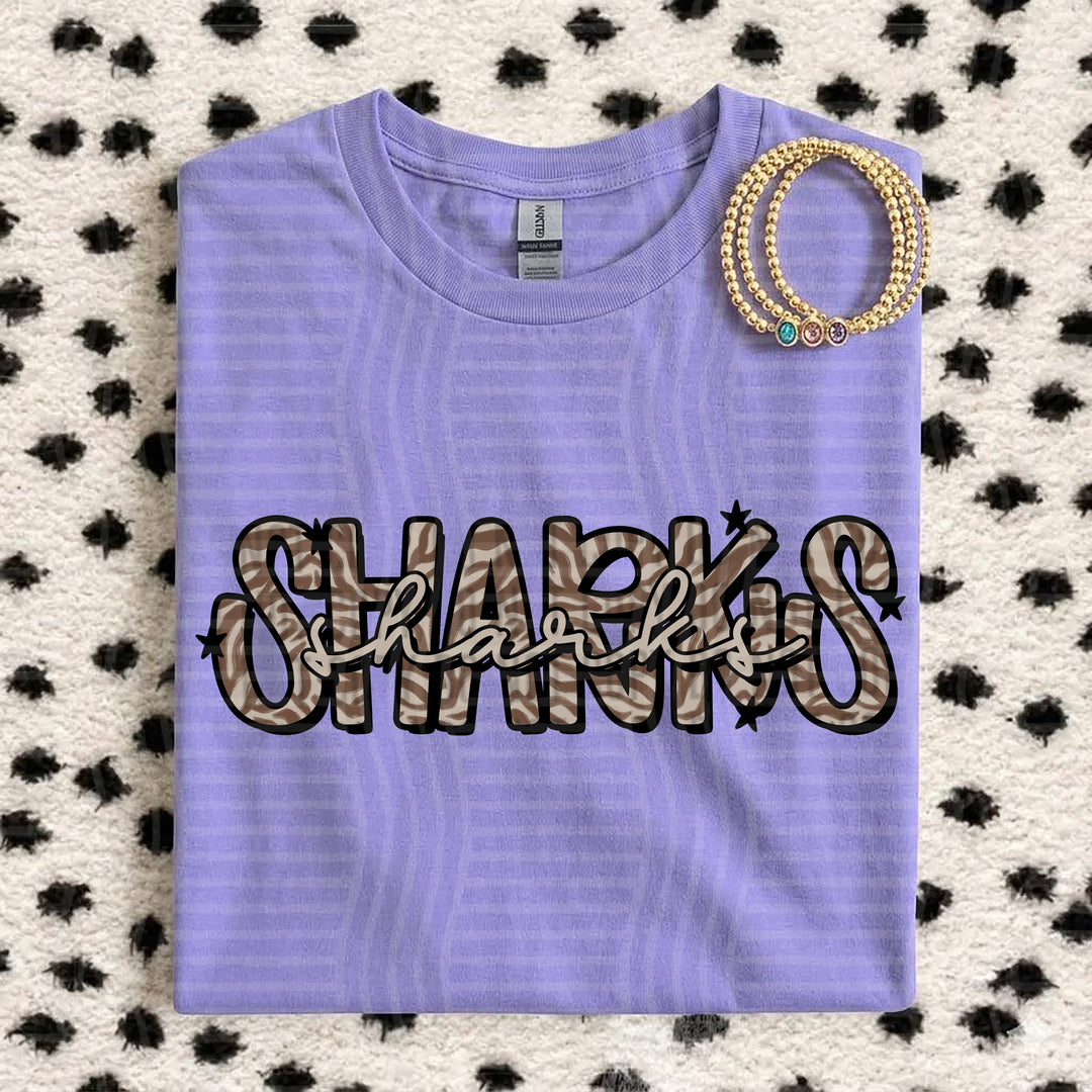 Sharks Zebra Mascots DTF transfer