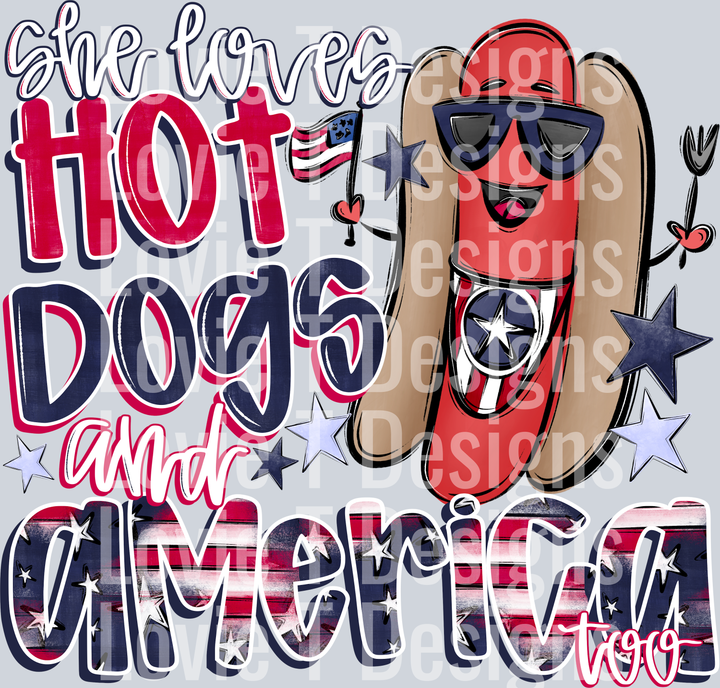 She Loves Hot Dogs And America Too