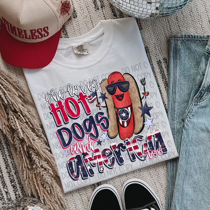 SHE LOVES HOT DOGS AND AMERICA TOO