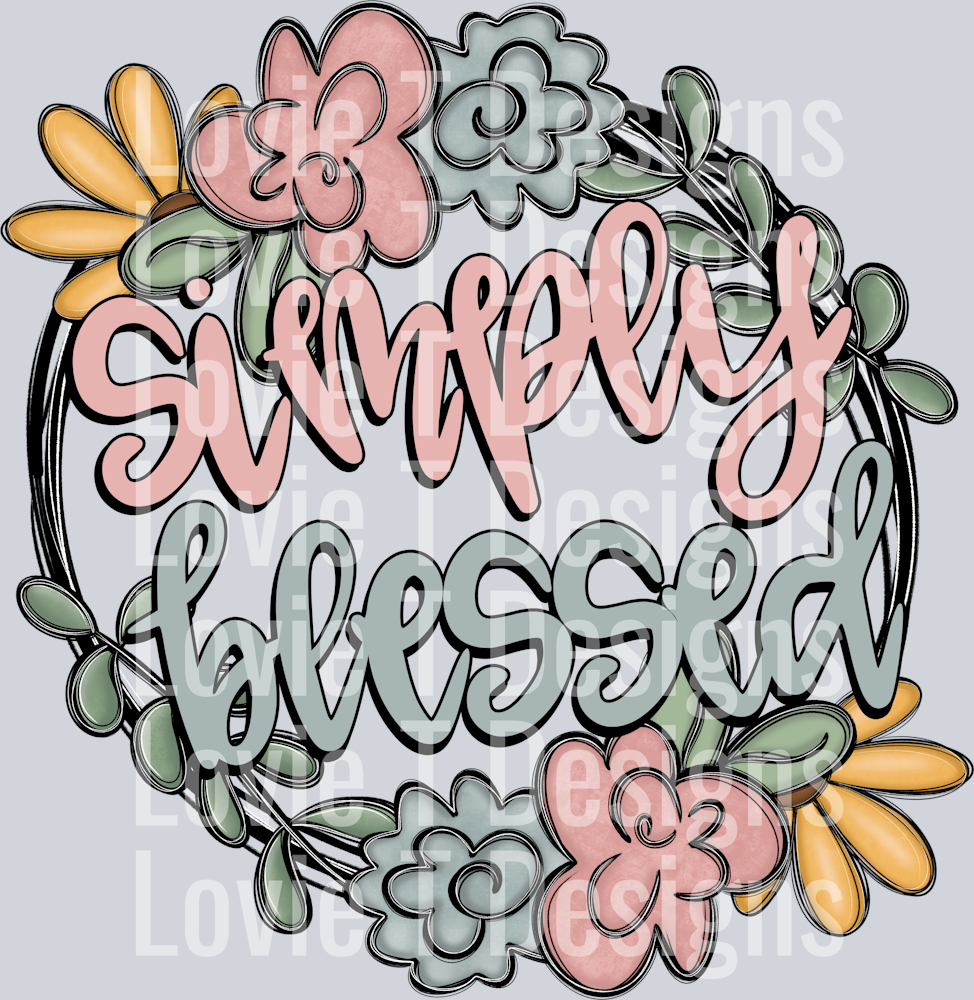 Simply Blessed Floral Doodle