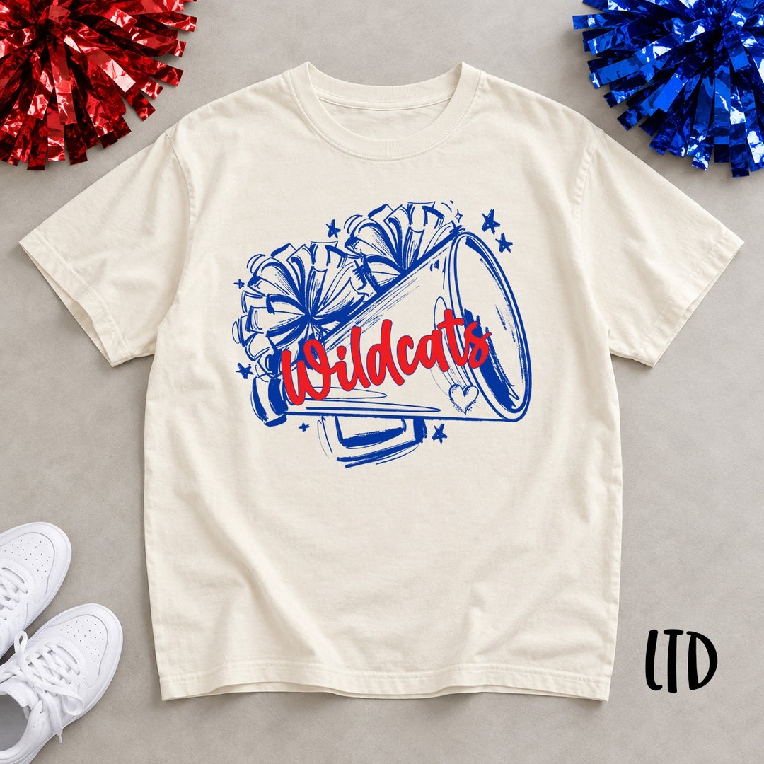 Sketchy Megaphone and Poms customizable DTF transfer mockup