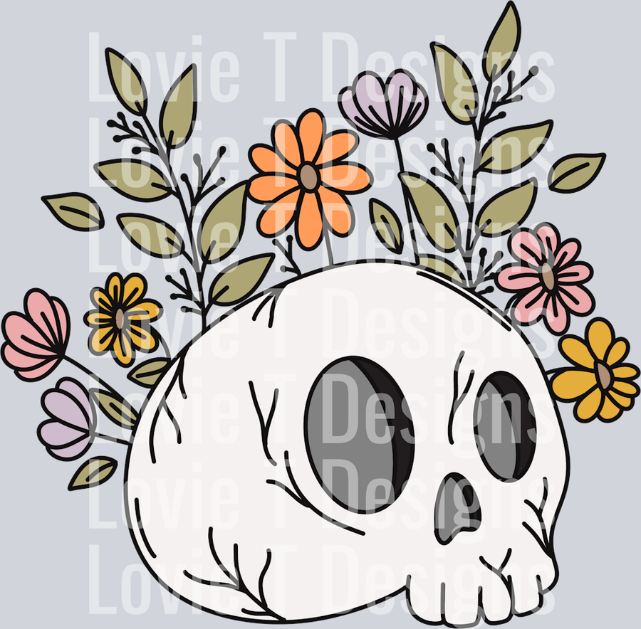 Skull Floral Doodle