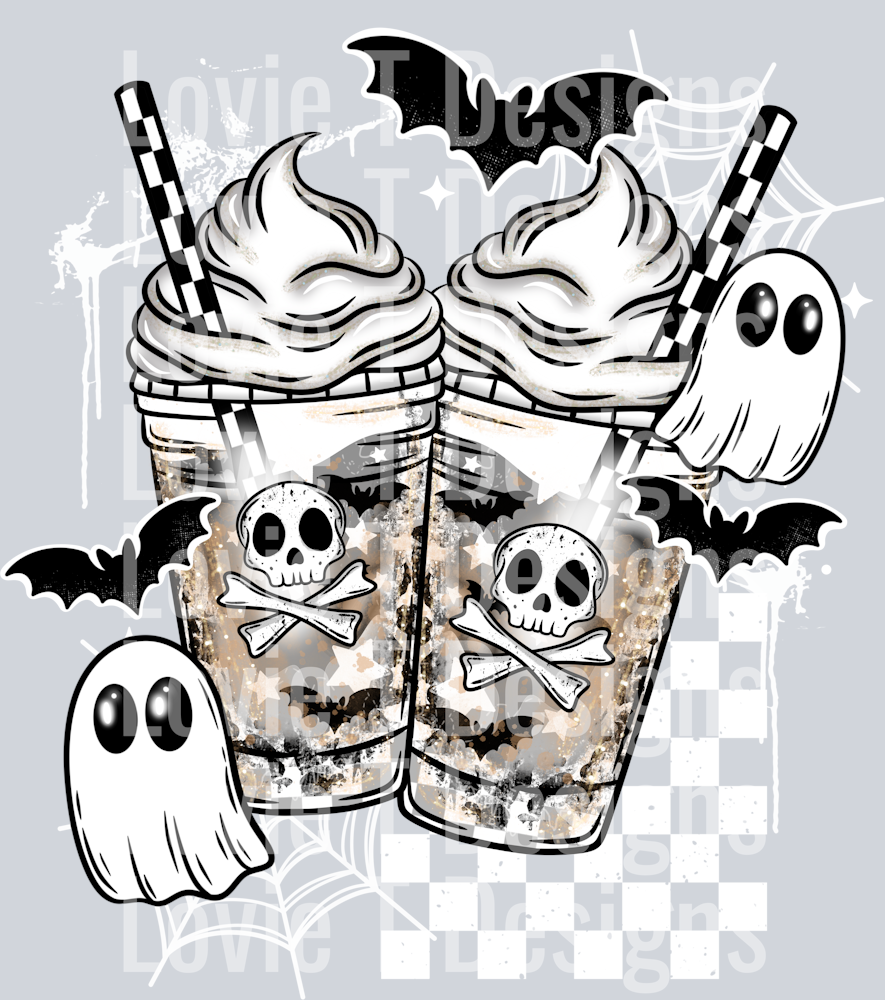 Skull ghost coffee white
