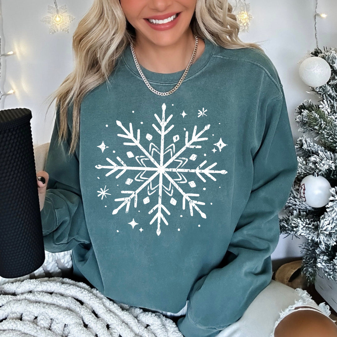 Sketched Snowflake (White) DTF transfer – mockup
