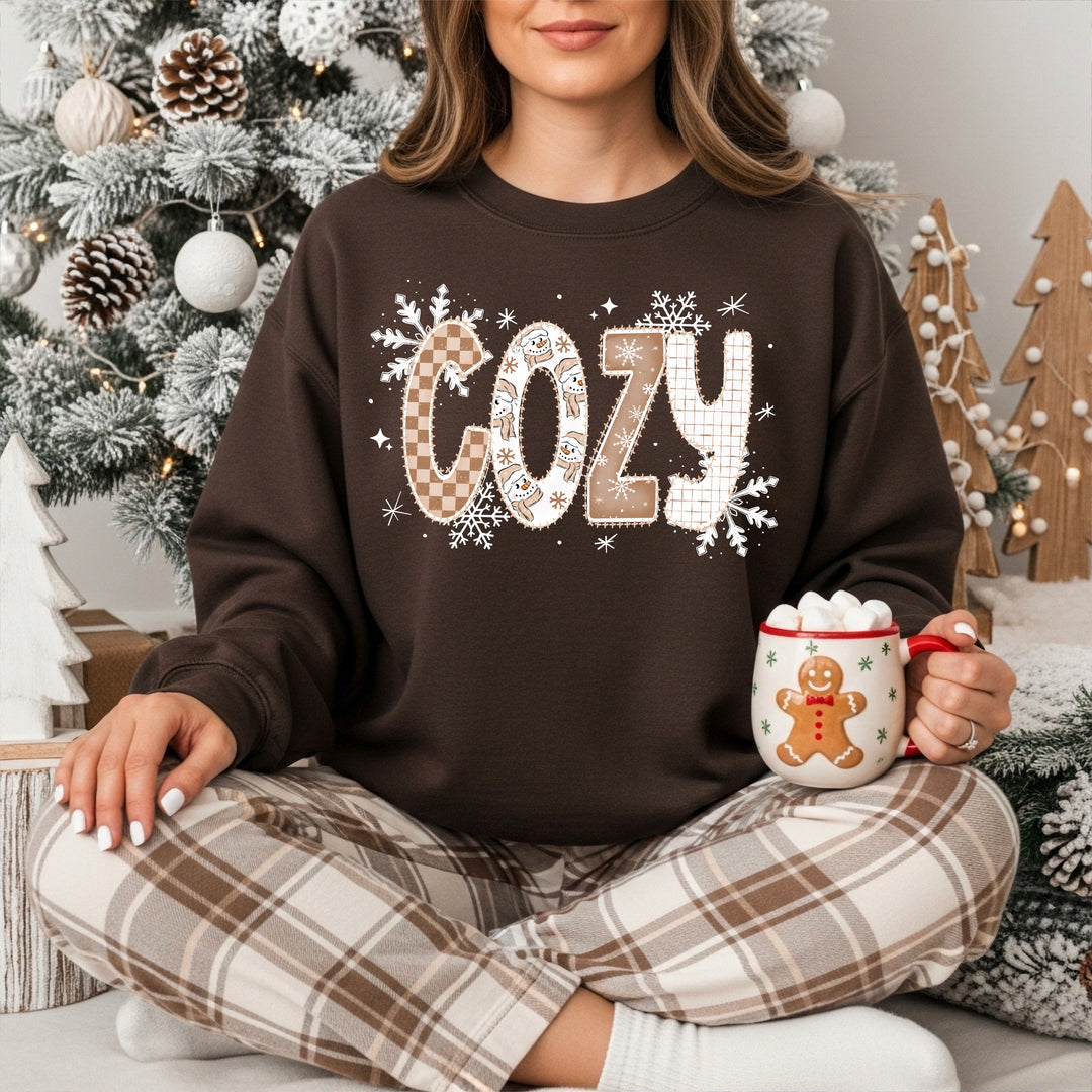 Cozy Snowman Letters DTF transfer – mockup