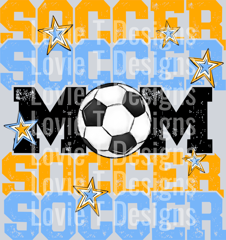 Soccer Mom CAROLINA BLUE YELLOW GOLD