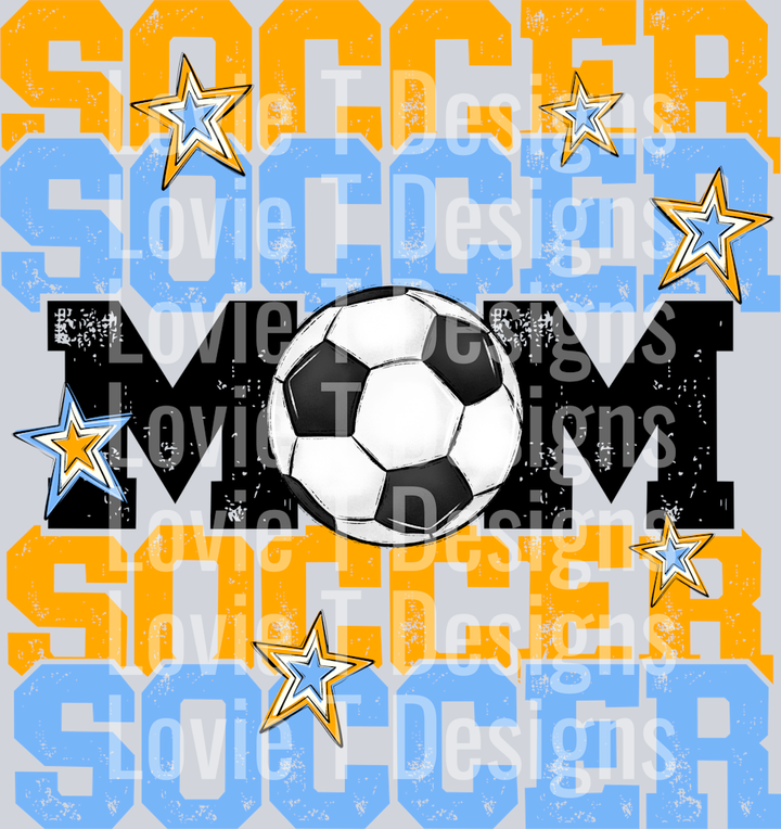 Soccer Mom CAROLINA BLUE YELLOW GOLD