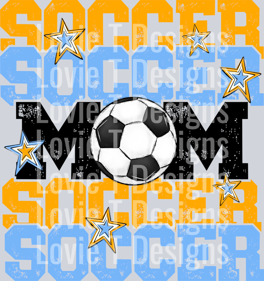 Soccer Mom CAROLINA BLUE YELLOW GOLD