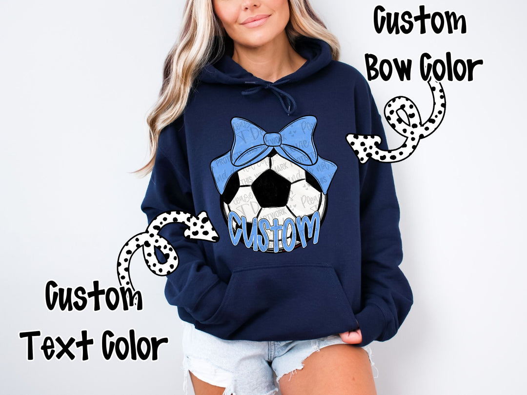 SOCCER WITH BOW + TEAM NAME