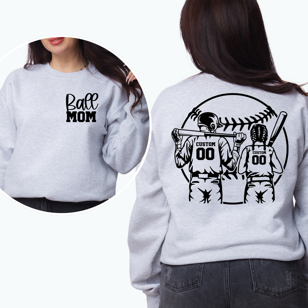 SOFTBALL + BASEBALL PLAYERS FRONT + BACK