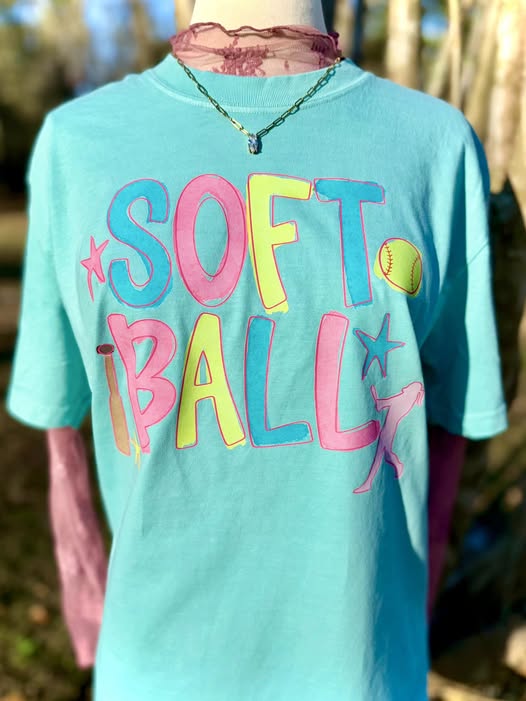 Softball Watercolor DTF transfer design