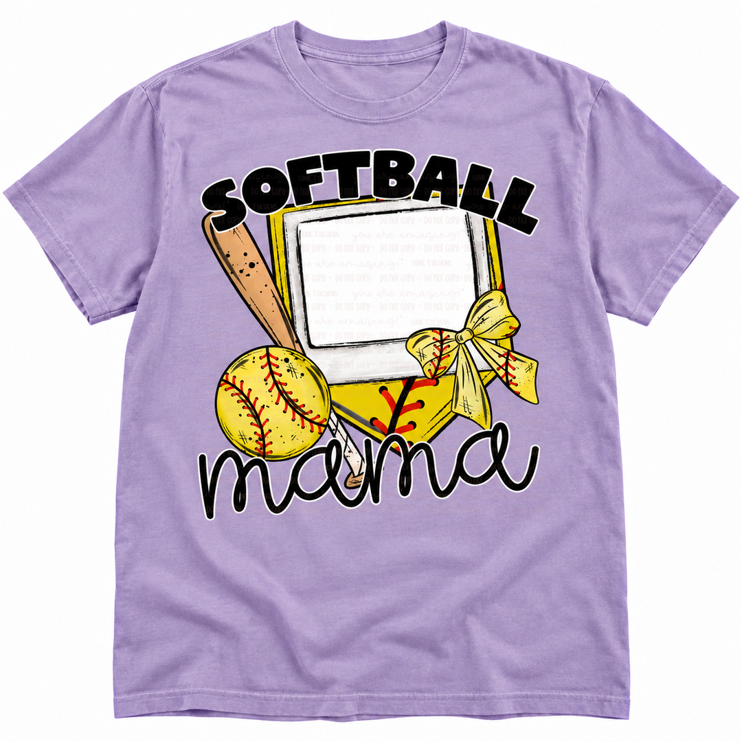 Softball Photo Frame customizable DTF transfer mockup