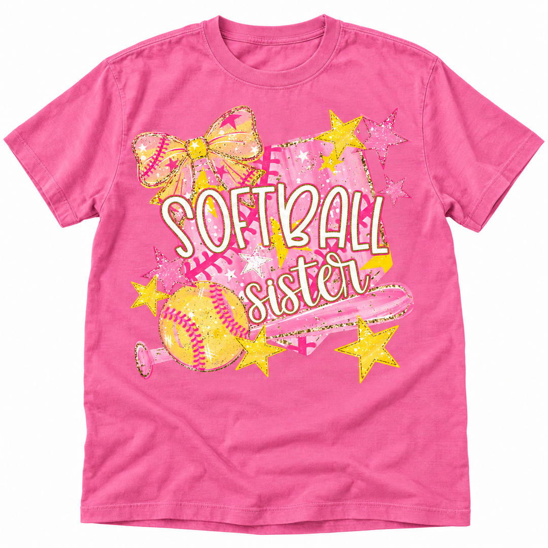 Softball Sister customizable DTF transfer mockup