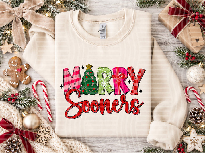 Sooners Merry mascot DTF transfer