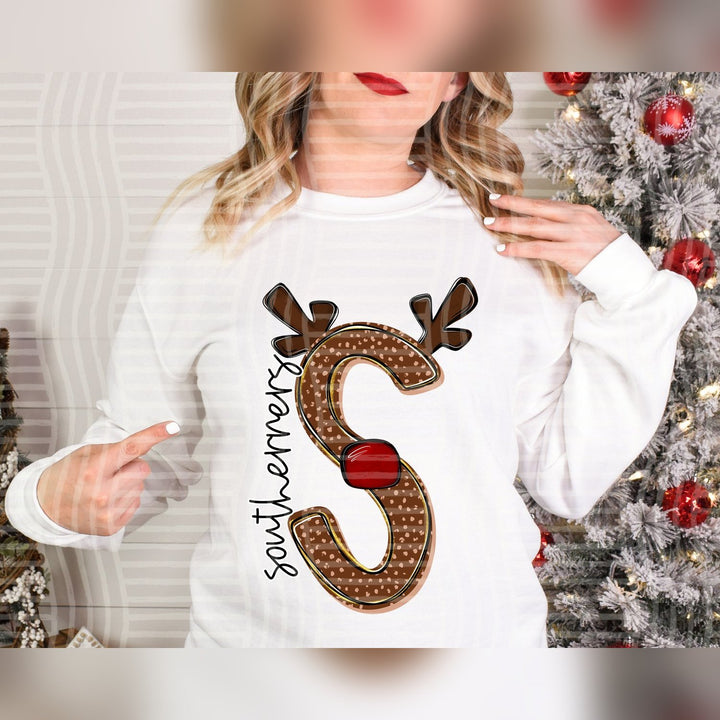 Southerners Deer Antler Initial Mascots DTF transfer