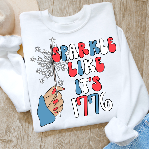 SPARKLE LIKE IT’S 1776 americana DTF transfer design