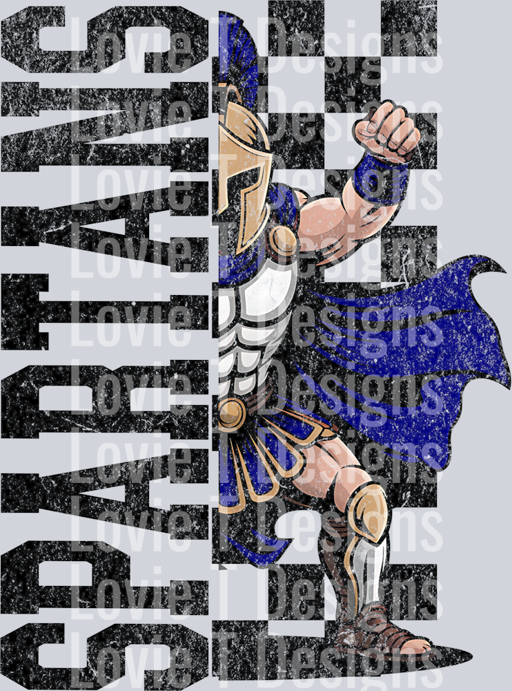 Spartans Half Blue Grunge