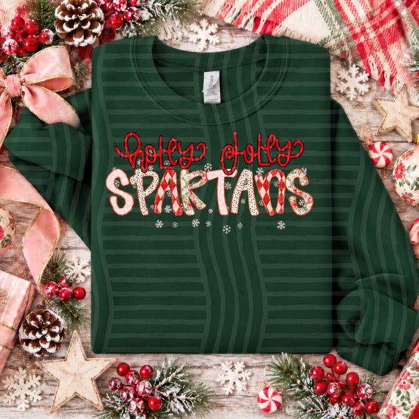 Holly Jolly Confetti Mascots Spartans design