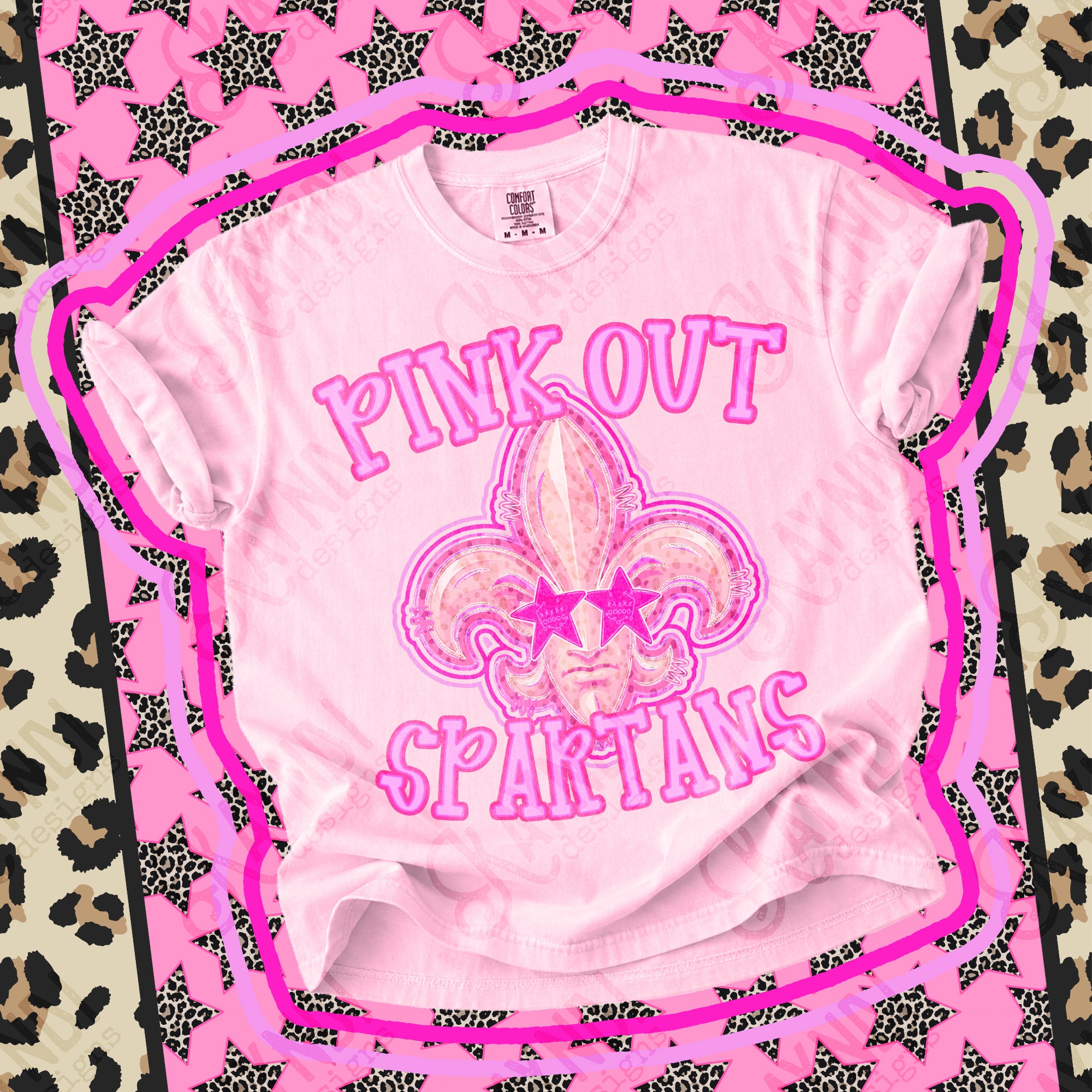 Pink Out Mascots Spartans mockup