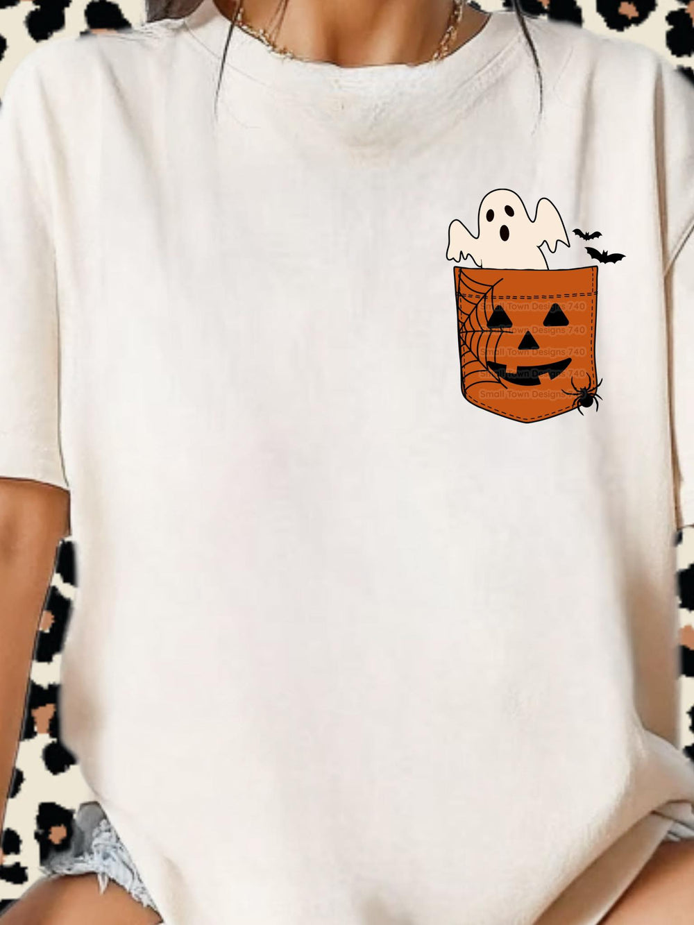 Spooky Pumpkin Pocket DTF transfer design – image 1
