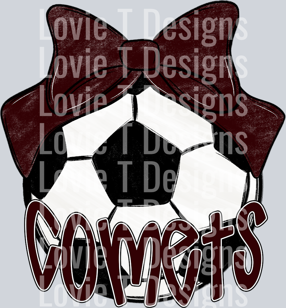 Sport Bow SOCCER COMETS MAROON