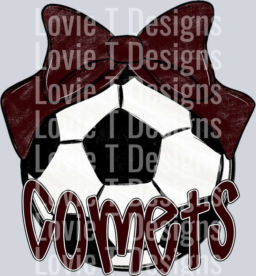 Sport Bow SOCCER COMETS MAROON