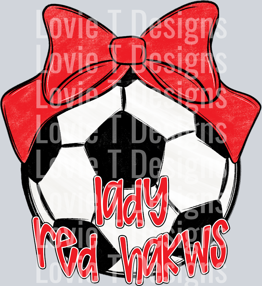 Sport Bow Soccer Red Lady Red Hawks