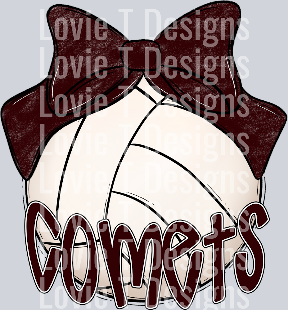 Sport Bow VOLLEYBALL COMETS MAROON