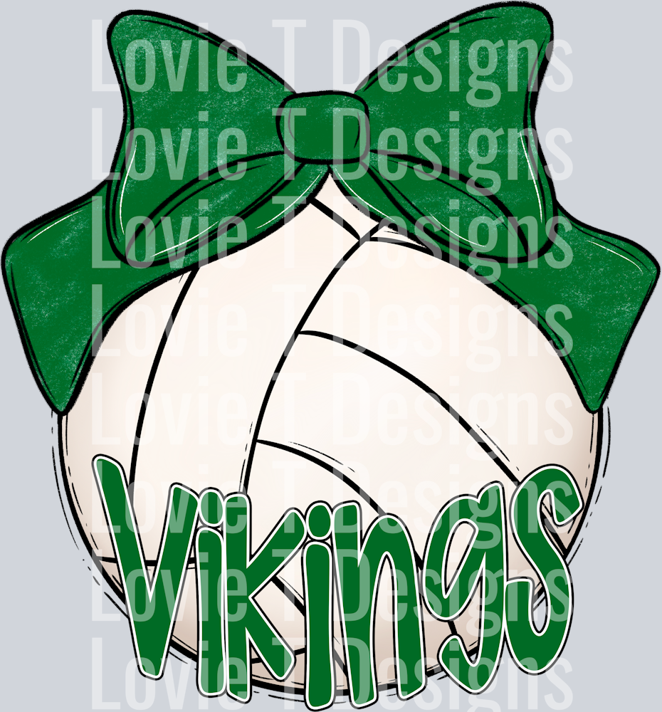 Sport Bow VOLLEYBALL VIKINGS KELLY GREEN