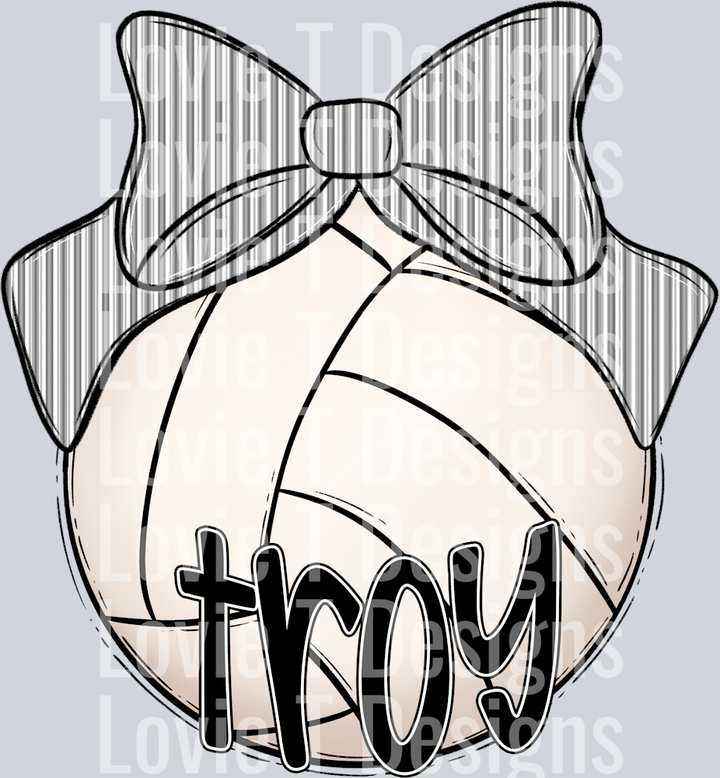 Sport Bow Volleyball Grey Seersucker Troy