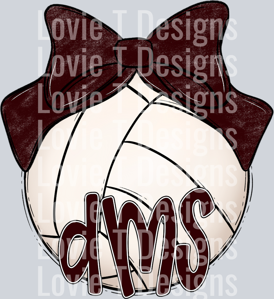 Sport Bow Volleyball Maroon